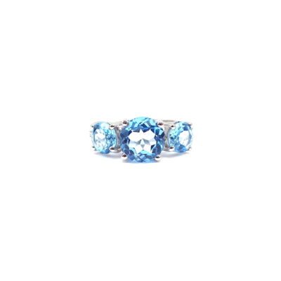 Michael Moses Vault, newport Beach California Fine Jewelry Store, 14k White Gold Topaz Ring